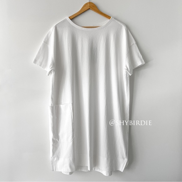 NWT Everlane Mariner T-Shirt Dress, 100% Organic Cotton, White, M - Picture 5 of 16